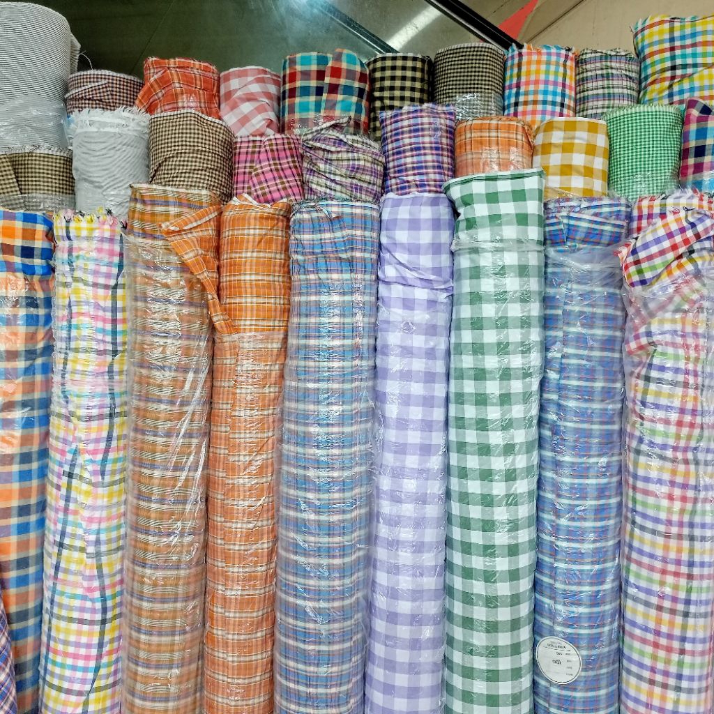 Kain Katun Motif Kotak-Kotak / Kain Katun Sevici Motif Kotak Salur / Kain Katun Motif Kotak Besar & 