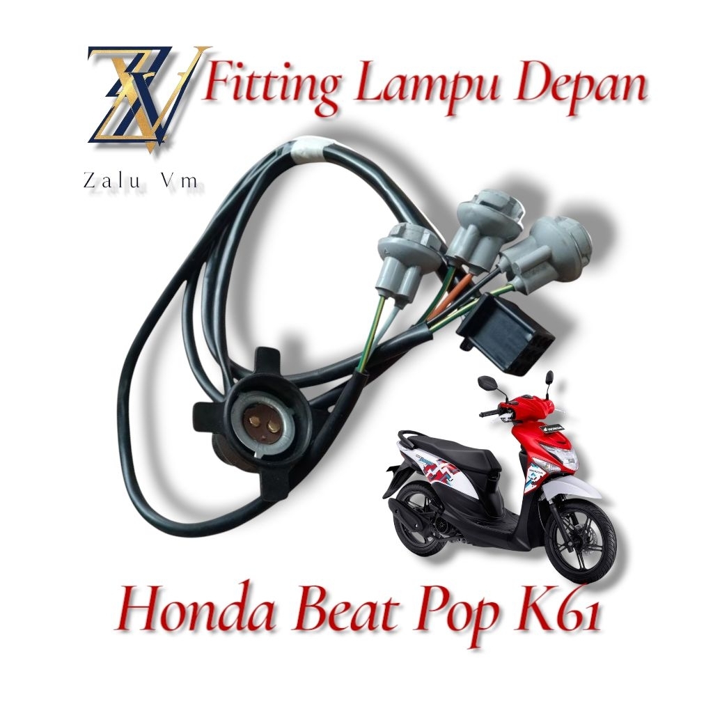 kabel fitting lampu depan Honda beat pop fi K61 soket piting lampu depan beat pop fi