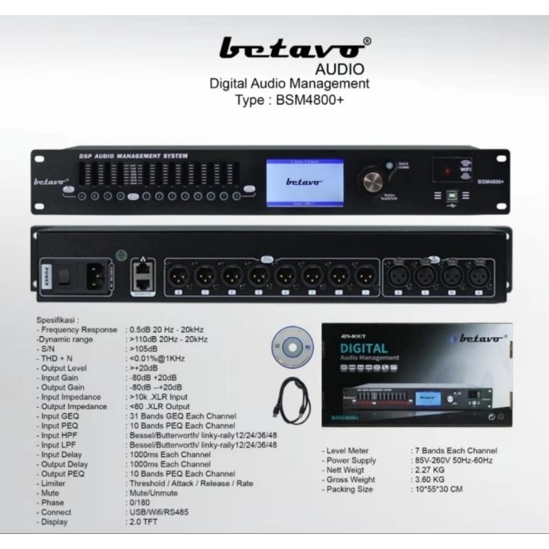 Management DLMS Digital Audio Betavo BSM 4800+ BSM4800+ Crossover Equalizer ORI