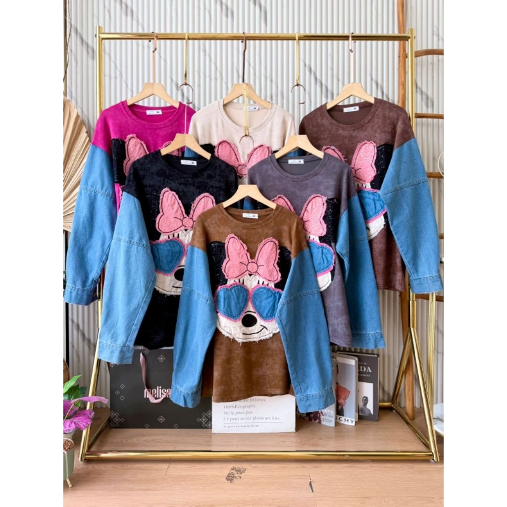 BKK ATASAN KAOS KOMBI LENGAN JEANS
