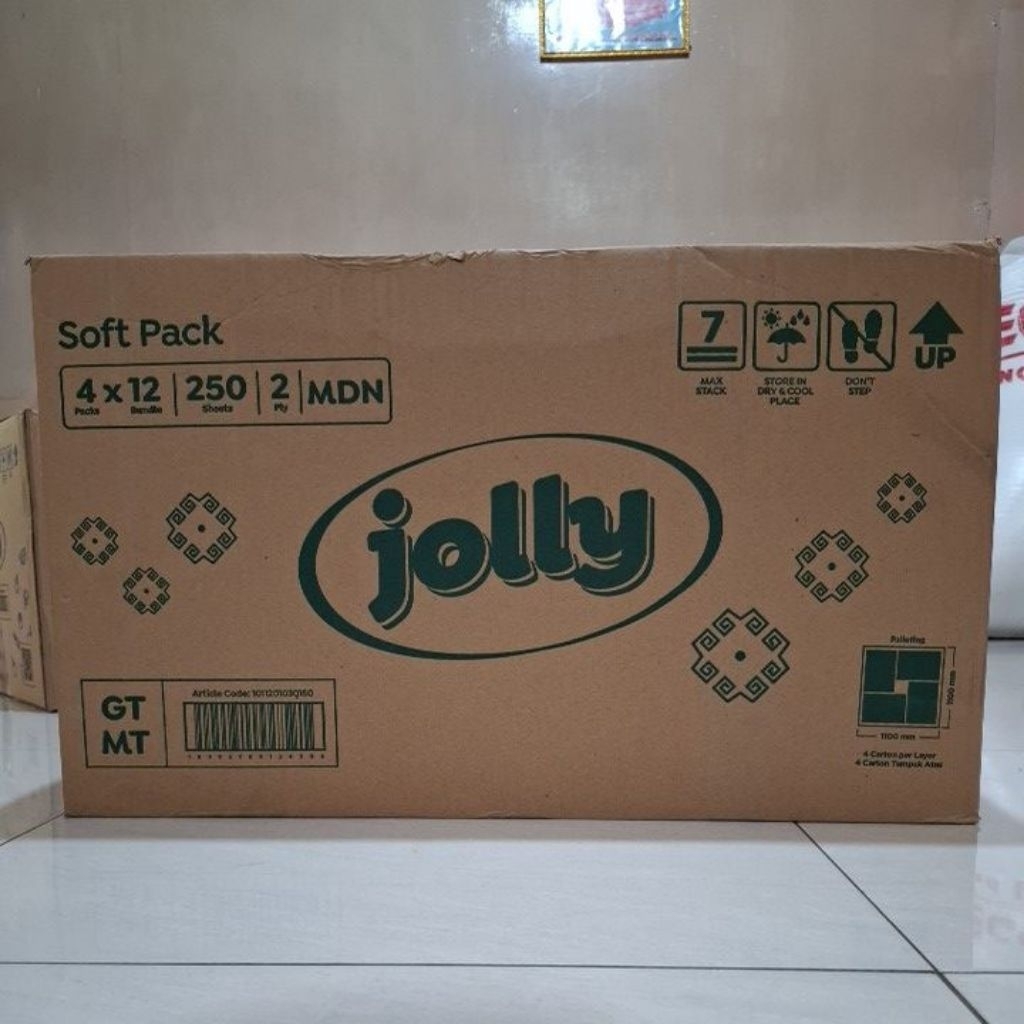 Dus Tisu Jolly 250 sheets 2ply isi 48pcs