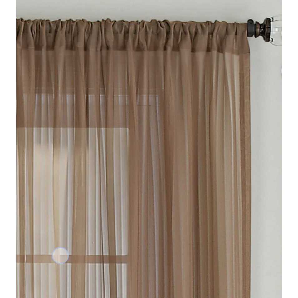 Vitrase Gorden Serut Warna Coklat Tirai Jendela Aesthetic Hordeng Pintu Kamar Korden Vitrase Abu abu