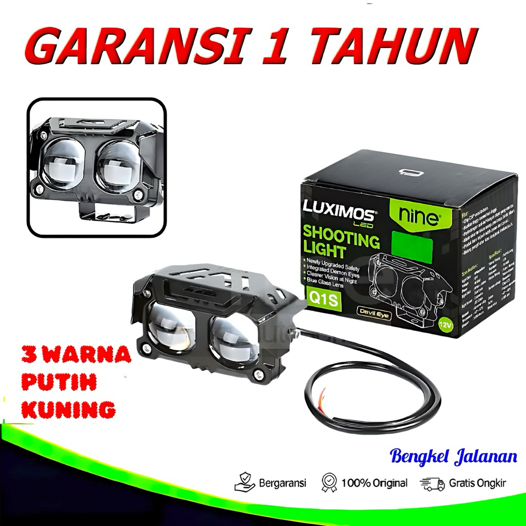 LAMPU SOROT TEMBAK LED 2 MATA 3 WARNA LUMINOS 2Mata SUPER TERANG