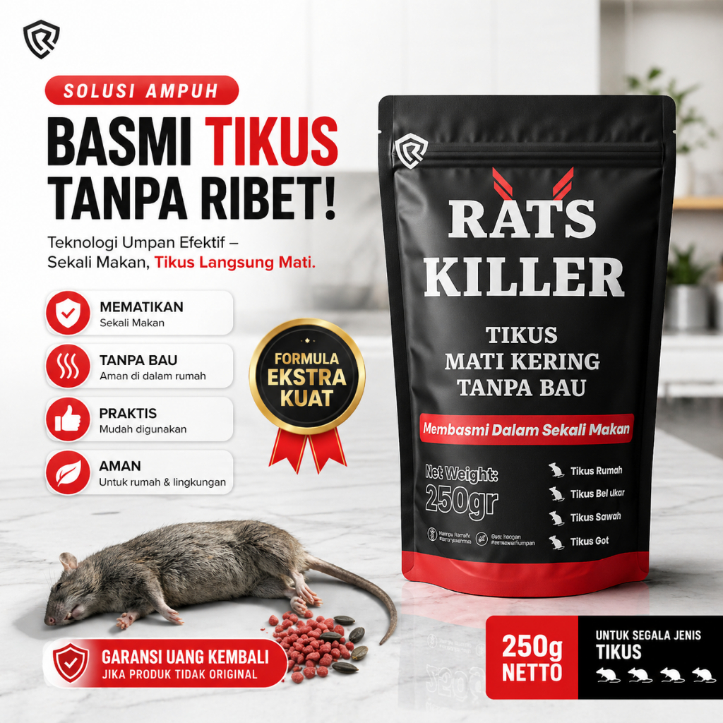 Rat Killer Pembasmi Tikus Original Mati Kering Tanpa Bau - Rat Killer Racun Tikus