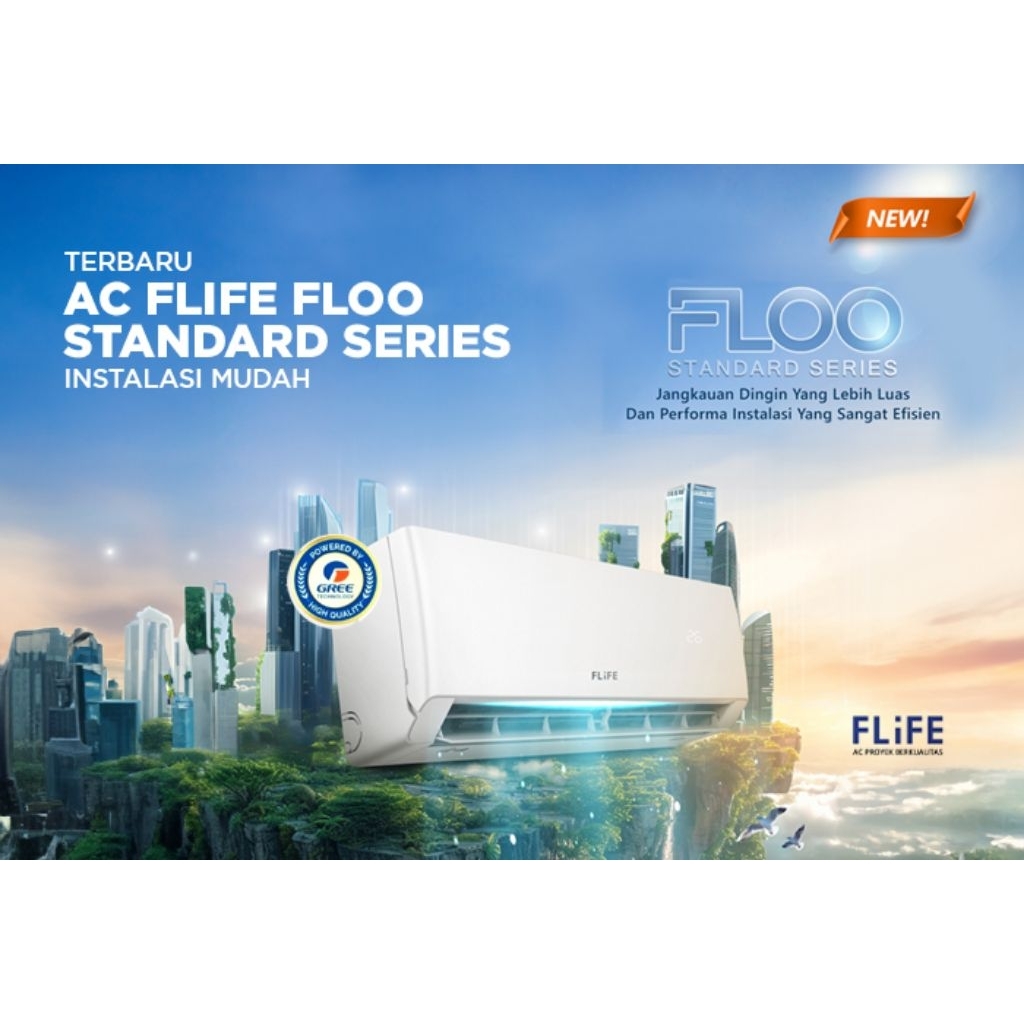 AC FLIFE 3/4 PK FAC-07FLOO AC STANDAR AC 7FLOO R32 Gold Fin FLIFE BY GREE