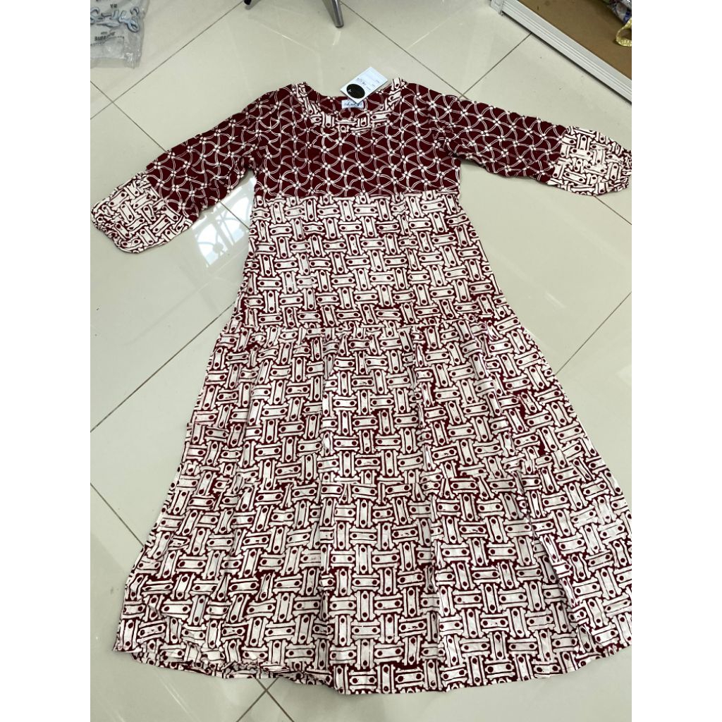 LUZA ~ Set Dress Susun IBS by Batik Luza | Daster Tangan Panjang