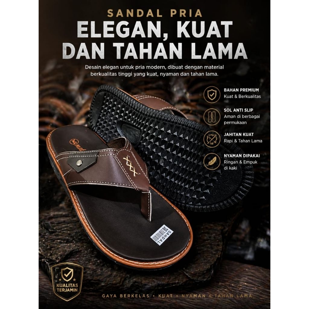 Sandal Jepit Pria Dewasa Elegan Kekinian Terbaru