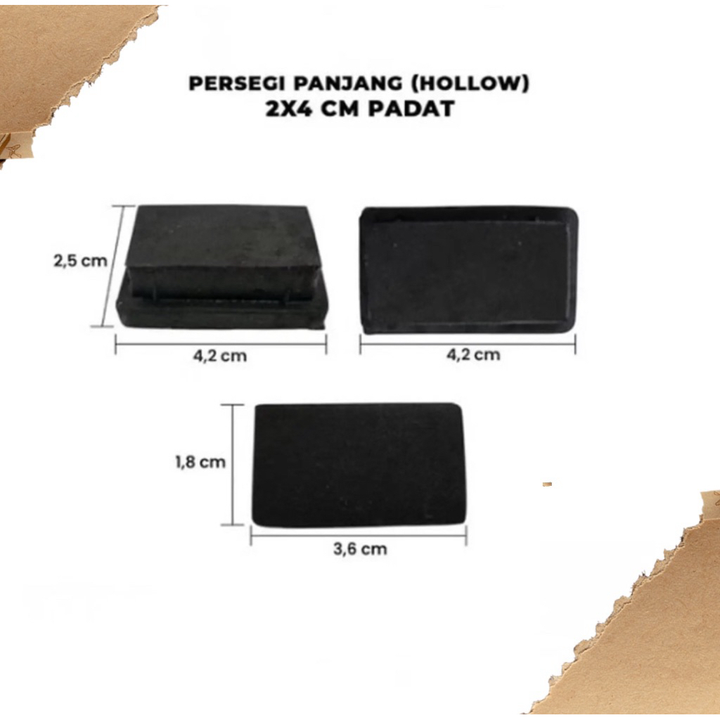KARET KAKI HOLLOW 2X4 PADAT KARET KAKI MEJA / KURSI