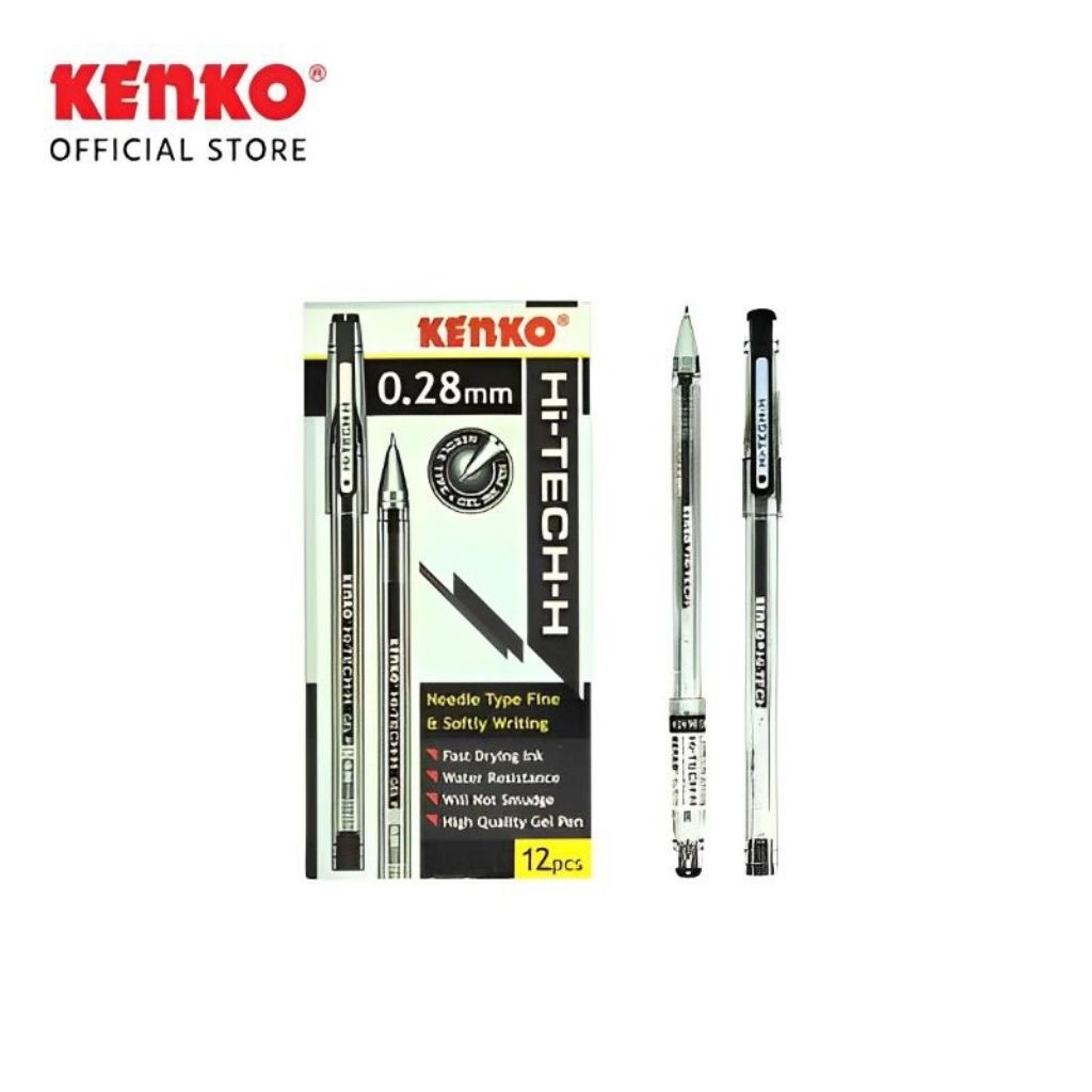 1 PACK PULPEN KENKO HI TECH 0.28MM  PEN / PENA / PULPEN Hi-TECH-H TINTA HITAM