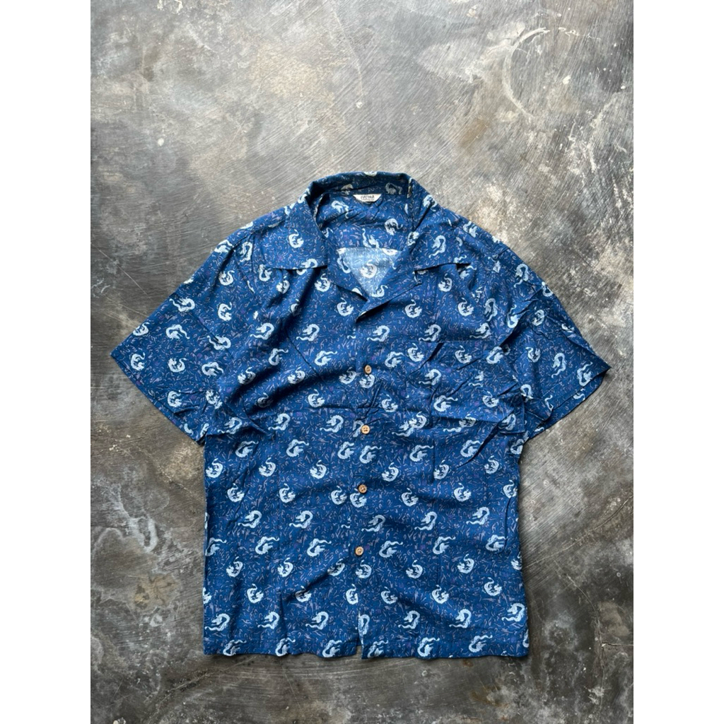 PATINA VINTAGE dragon pattern loop collar shirt