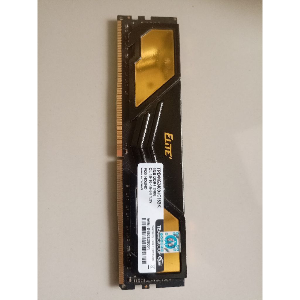 Ram PC  DDR4 4GB Team Elite Black