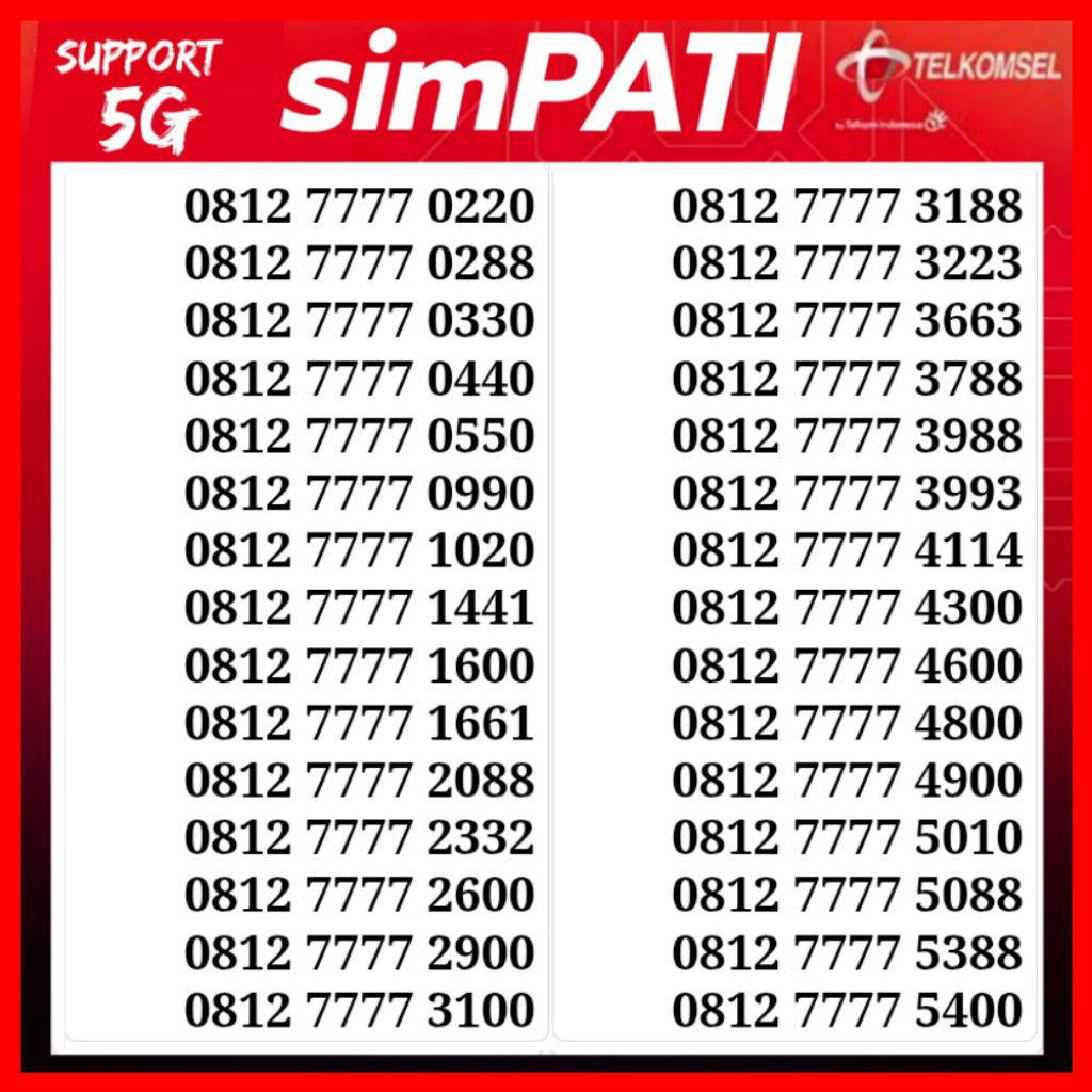 nomor cantik telkomsel 0812 7777