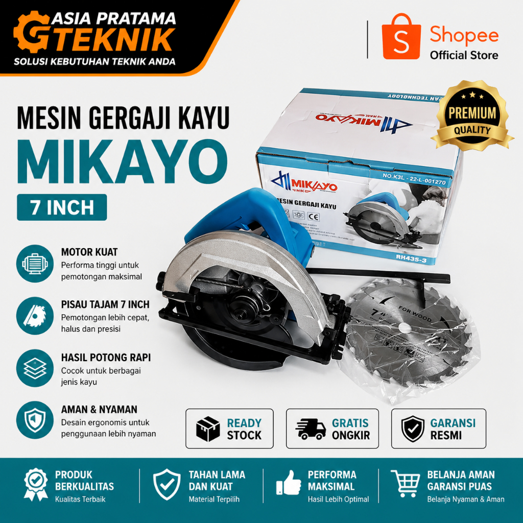 MIKAYO Gergaji Multifungsi Circular Saw Mesin Potong Kayu Mesin Serkel Kayu Japan Tehnologi