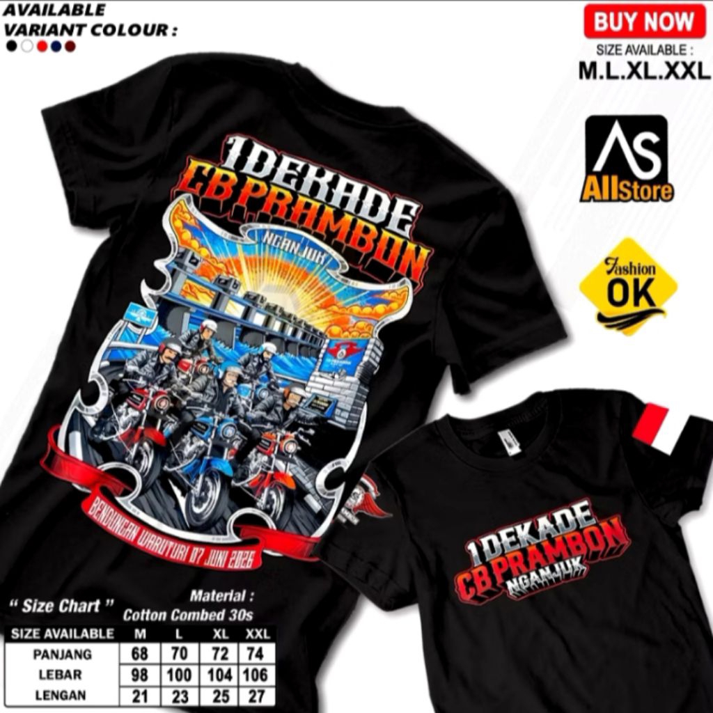 kaos acara 1 dekade CB Prambon nganjuk terbaru t-shirt unisex