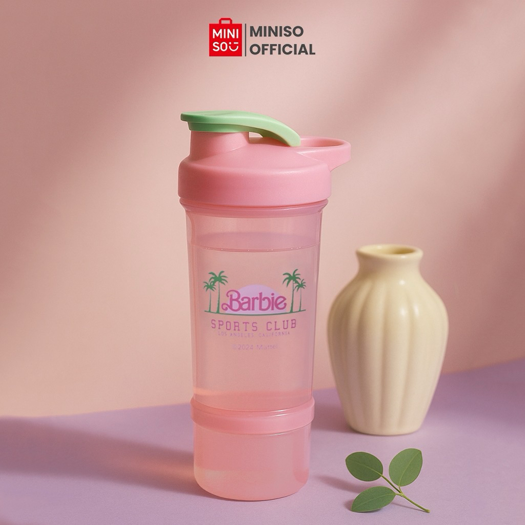 Botol Minum Barbie Plus Shaker Miniso Pink Tumblr miniso X Barbie 650mL Drinking Bottle Shaker Bottl