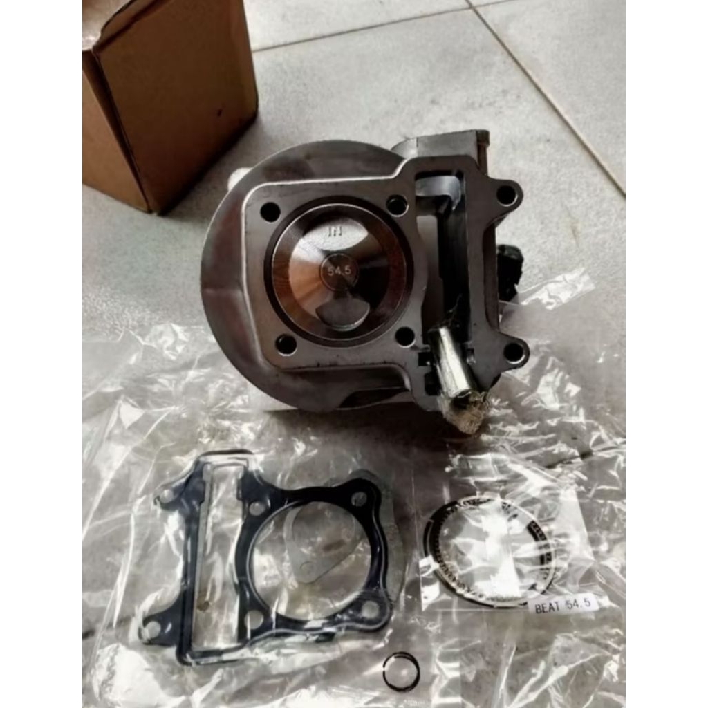 PAKET BORE UP BEAT KARBU KVY 130CC PISTON 54.5 KLEP STANDAR/KLEP 27-23