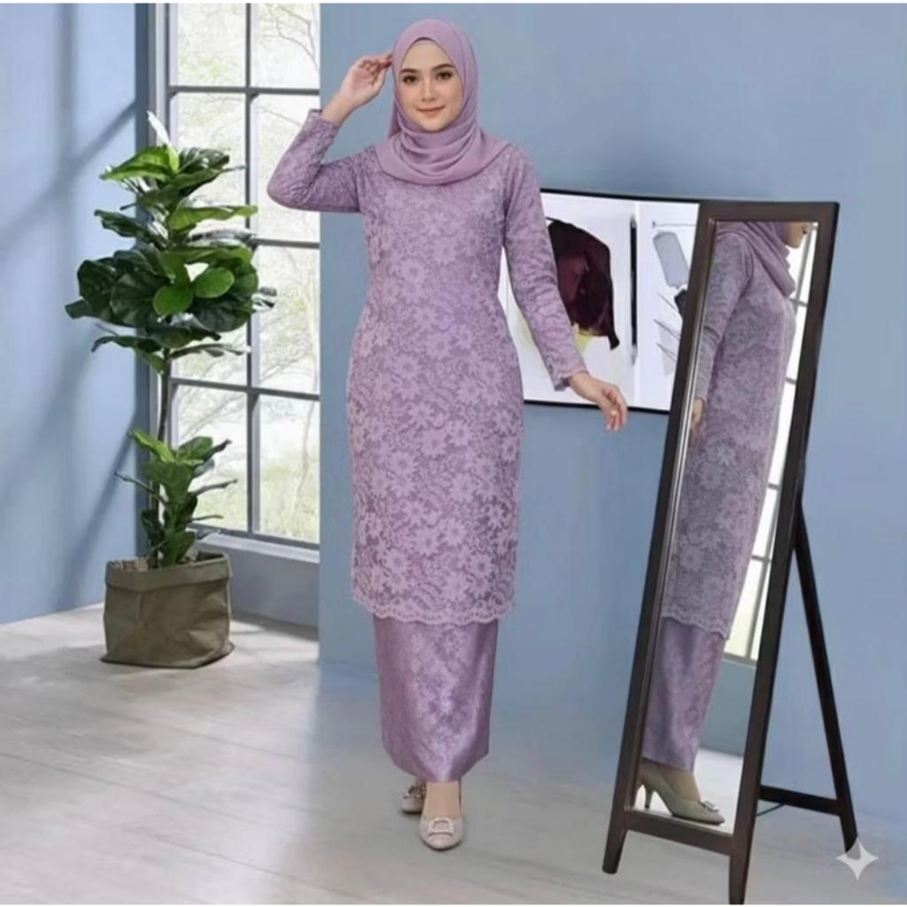 Kebaya Premium Tunik Brokat Rok Songket / Baju Kurung Brokat / Set Kebaya Modern Wisudaan