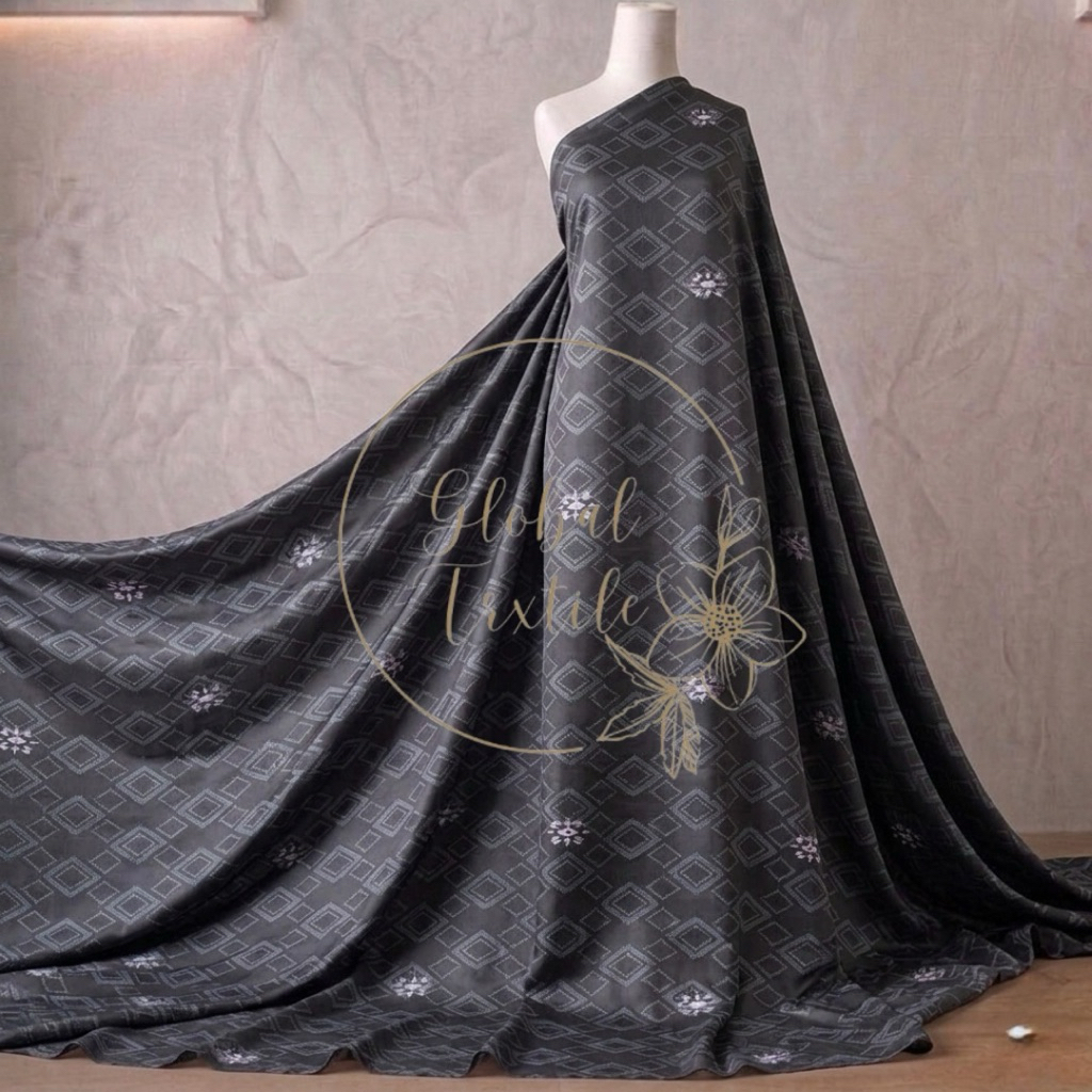 kain crepe jetblack motif etnik rosa premium - kain jetblack original - kain jetblack style rosa at