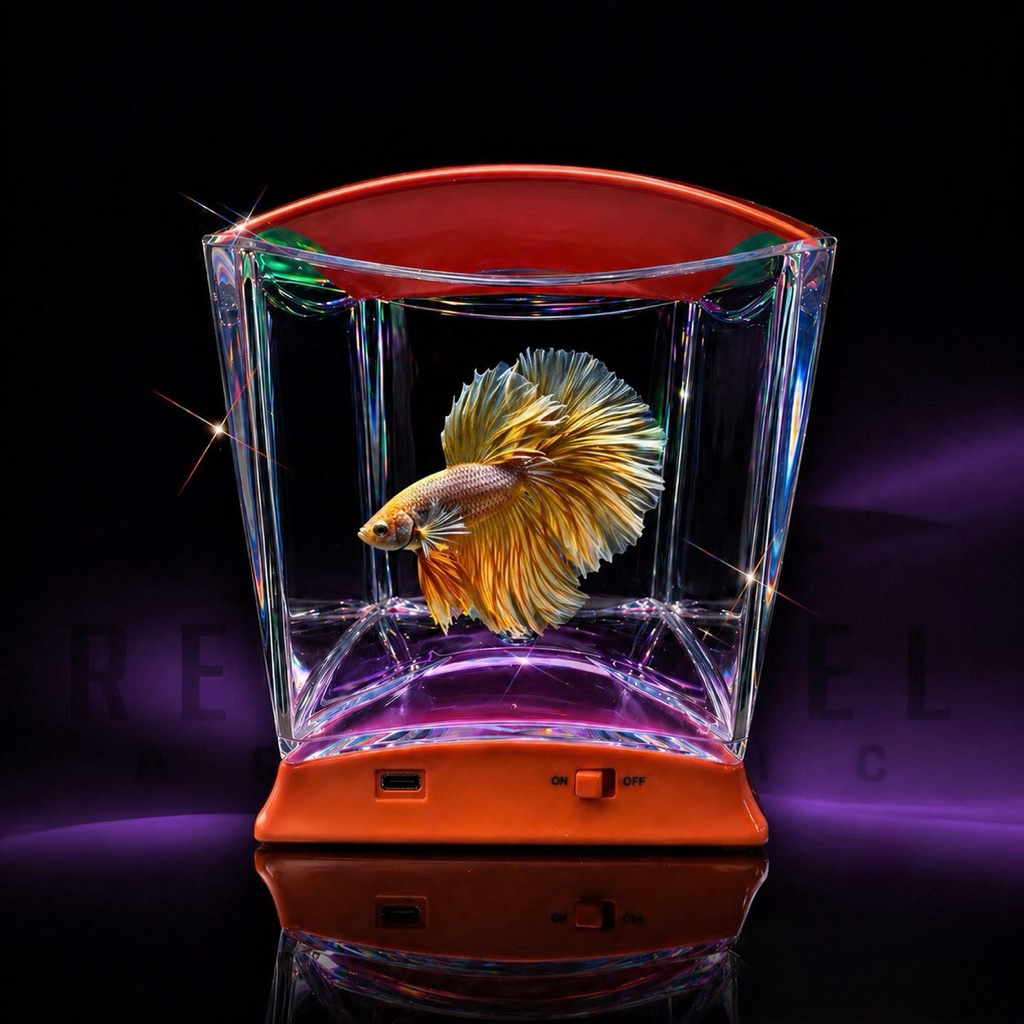 AQUARIUM MINI CUPANG BOYU IMPOR. DENGAN LAMPU BATRE UNTUK HIASAN MEJA KANTOR CUPANG DLL