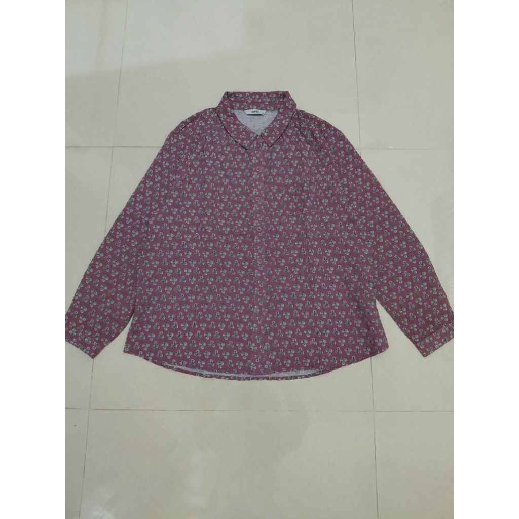 Preloved Zishen Blouse Kemeja Motif Mauve
