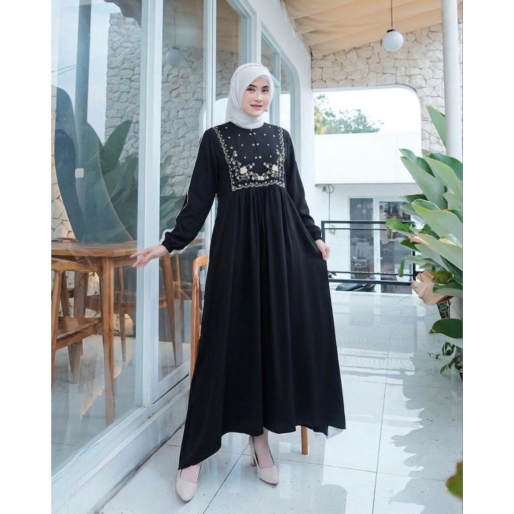 GAMIS RAYON PREMIUM BORDIR ORI BY HALIS FASHION