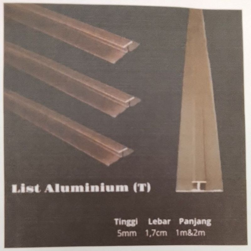 Lis Alumunium T Rose Gold Model T Rose Gold Sambung PVC Wallboard