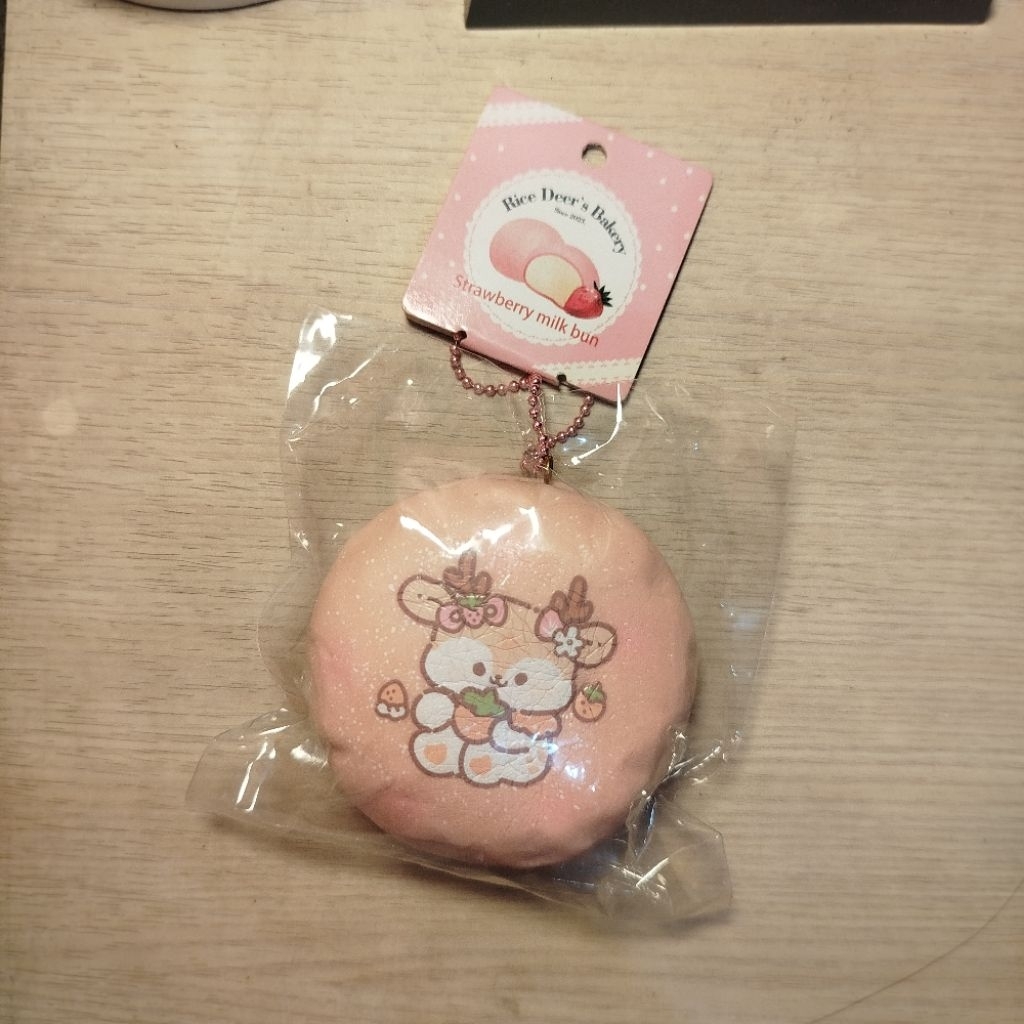 [TURUN HARGA] squishy ricedeer bun rice deer pink strawberry sugar bun lisa pink mido sowe nugget li