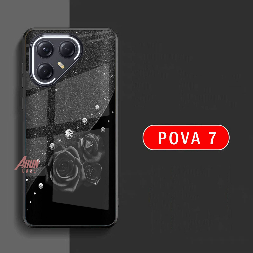 Softcase Glass Kaca Tecno Pova 7 -  Casing Hp Terbaru - Case Hp Tecno Pova 7 Softcase Tecno Pova 7  