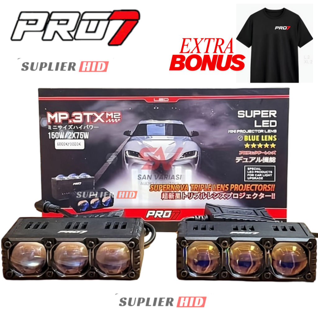 [EXTRA BONUS KAOS] MINI PROJECTOR PROJIE 3 MATA LENSA PRO 7 PRO7 MP3TX MP3TX-M2 MP 3TX PREMIUM MARK 