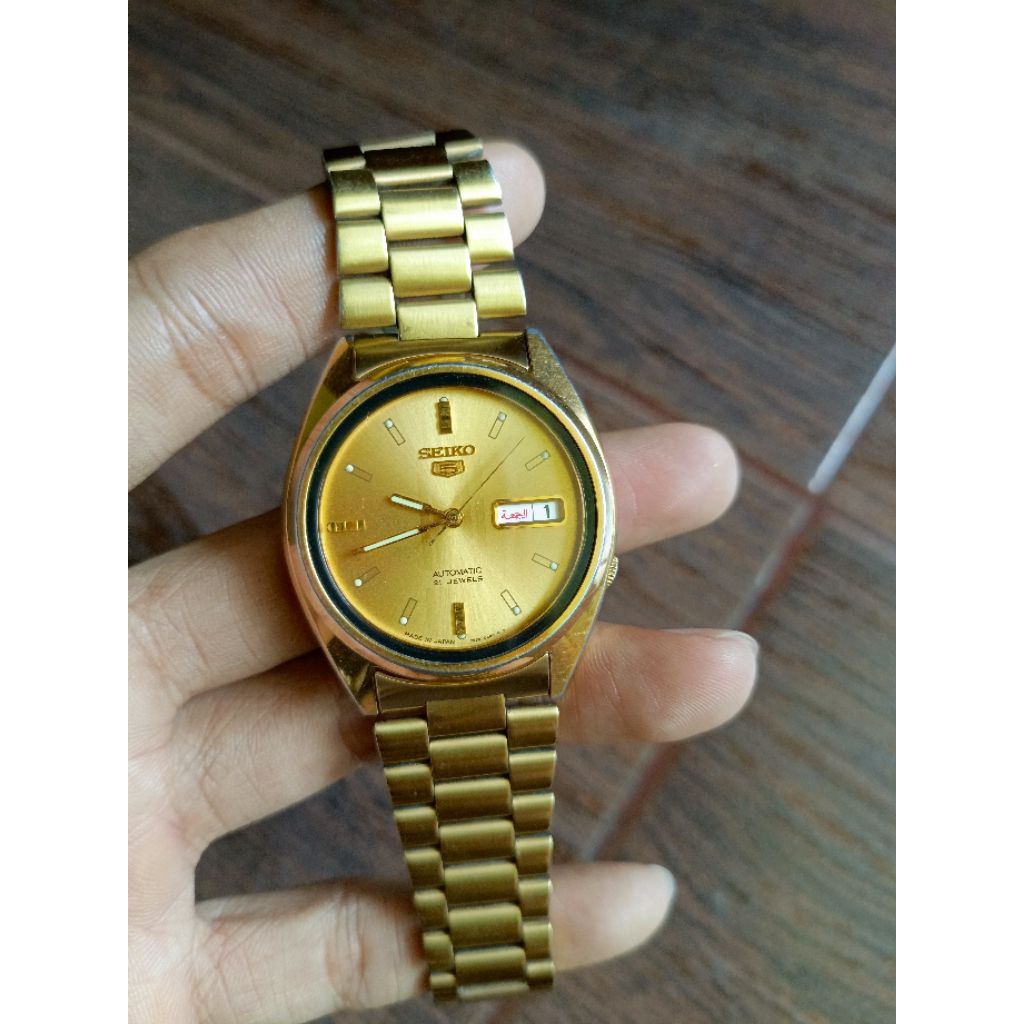 Jam Tangan Seiko 5 7S26 Full gold