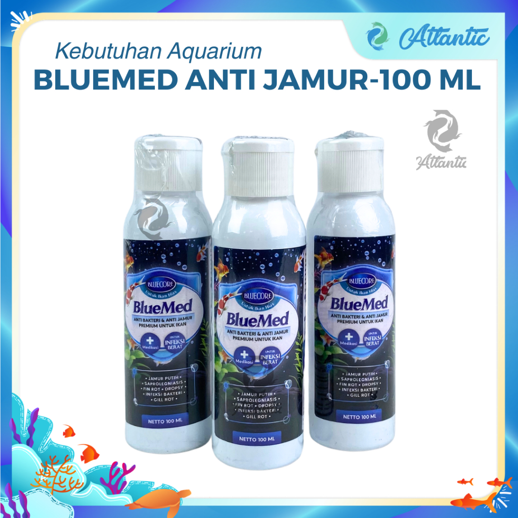 Bluecore Bluemed Obat Ikan Anti Jamur White Spot dan Bakteri Ikan Efektif