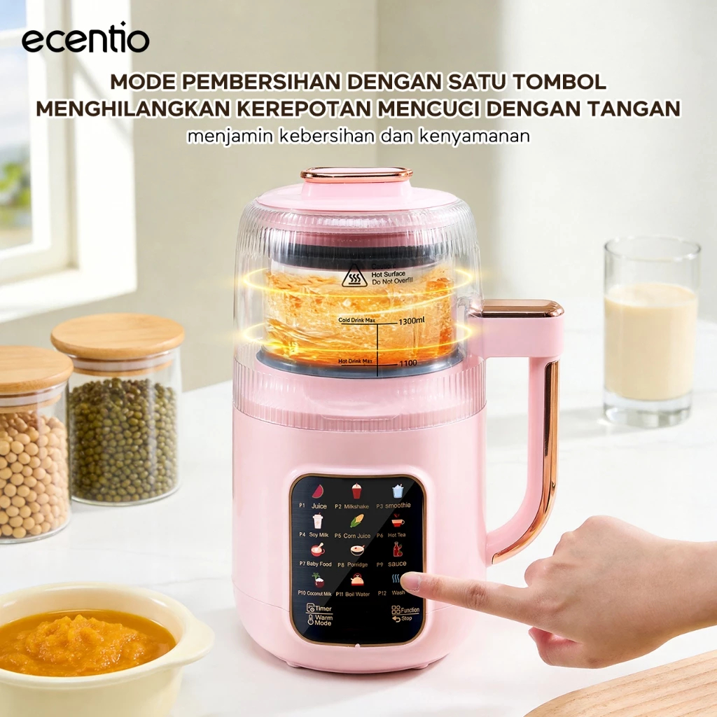 Ecentio blender multifungsi blender pemanas 1300ml