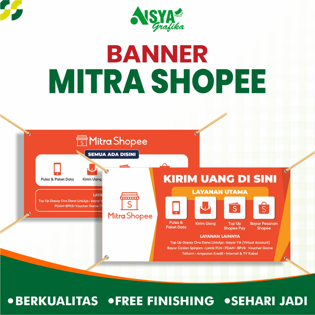 Banner Mitra Shopee / Banner Custom Flexy 280 Gsm