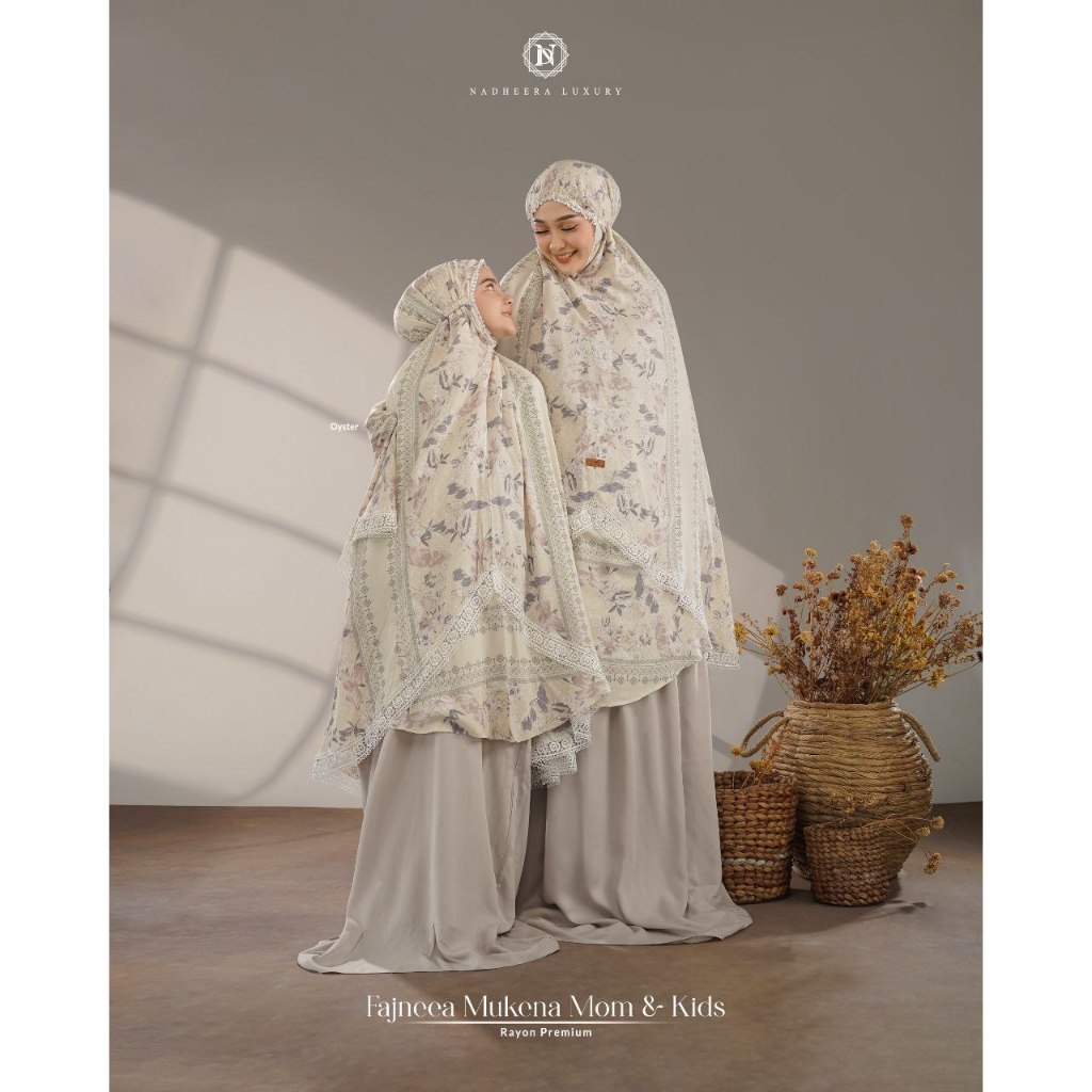 FAJNEEA MUKENA COUPLE BY NADHEERA LUXURY / MUKENA IBU DAN ANAK | MUKENA BAHAN RAYON PREMIUM