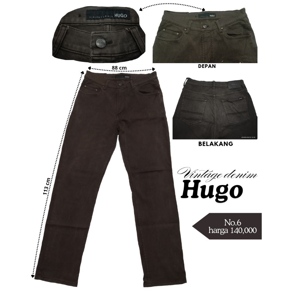 6. celana panjang pria Hugo vintage denim