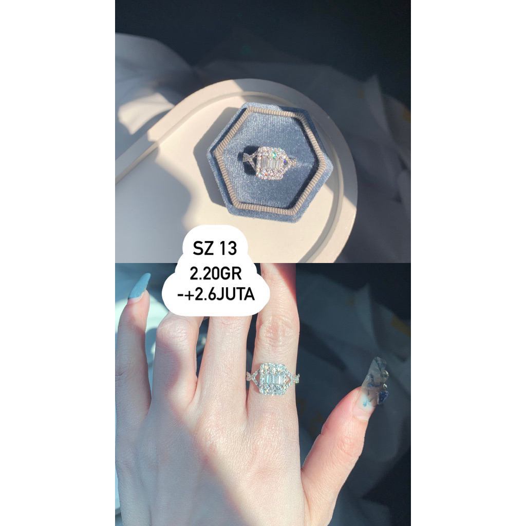 Cincin Square Baguette (whitegold) ring