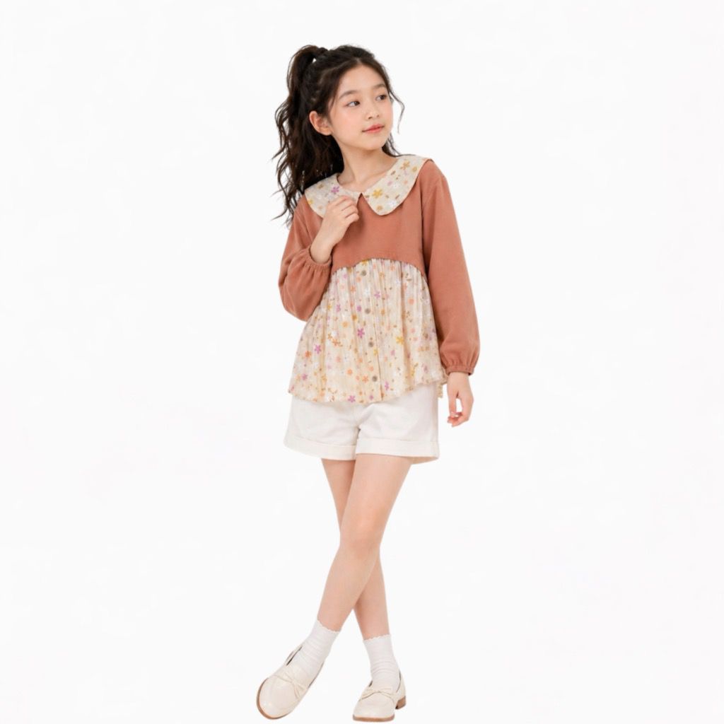 Atasan Anak Perempuan Blus Anak Perempuan Korean Style Usia 6 7 8 9 10 11 tahun