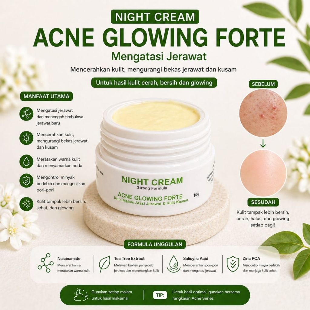 KRIM MALAM ACNE GLOWING FORTE