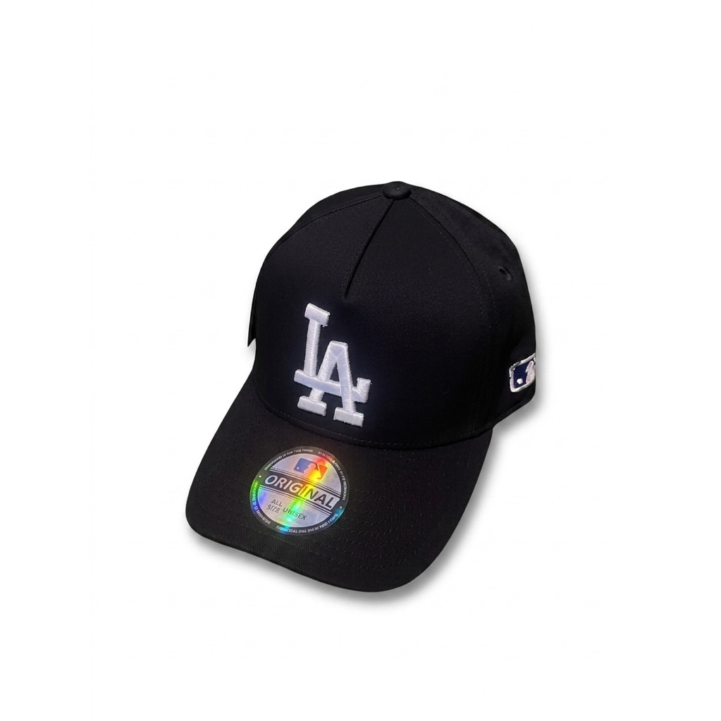 Logo LA Putih Bahan Hitam Topi Premium Pria Wanita