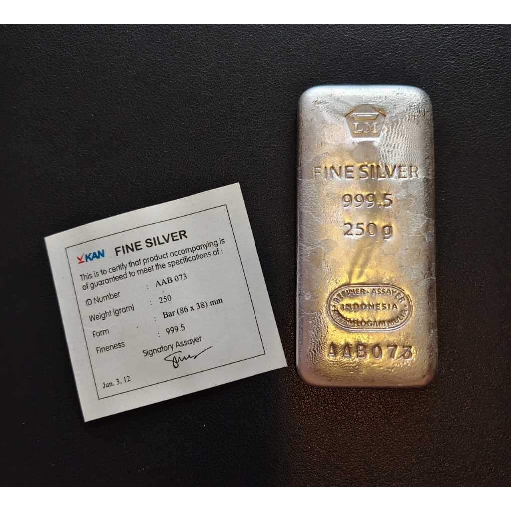 PERAK BATANGAN ANTAM 250 GR LOGAM MULIA SILVER BAR (TS)