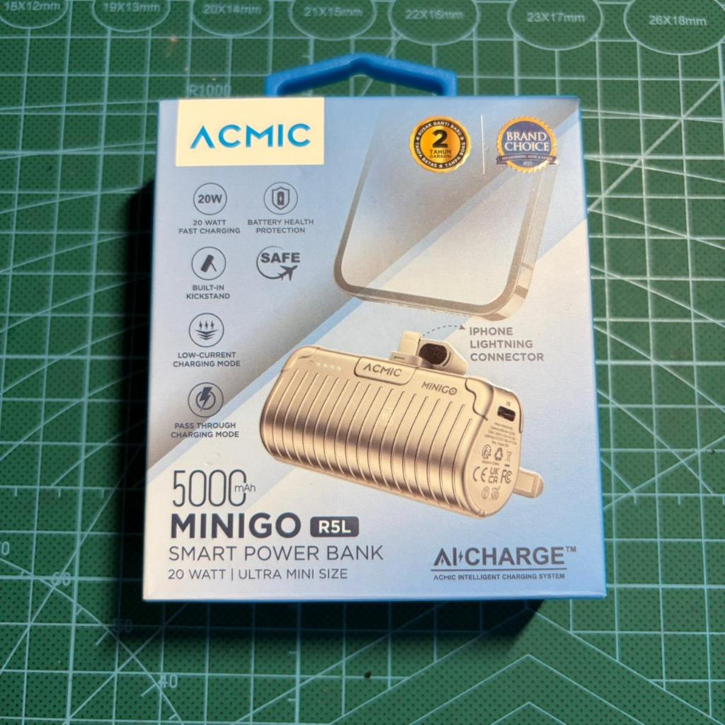 Power Bank ACMIC MiniGo R5L Ultra Portable Powerbank 5000 mAh Power Bank Fast Charging Apple with Ki