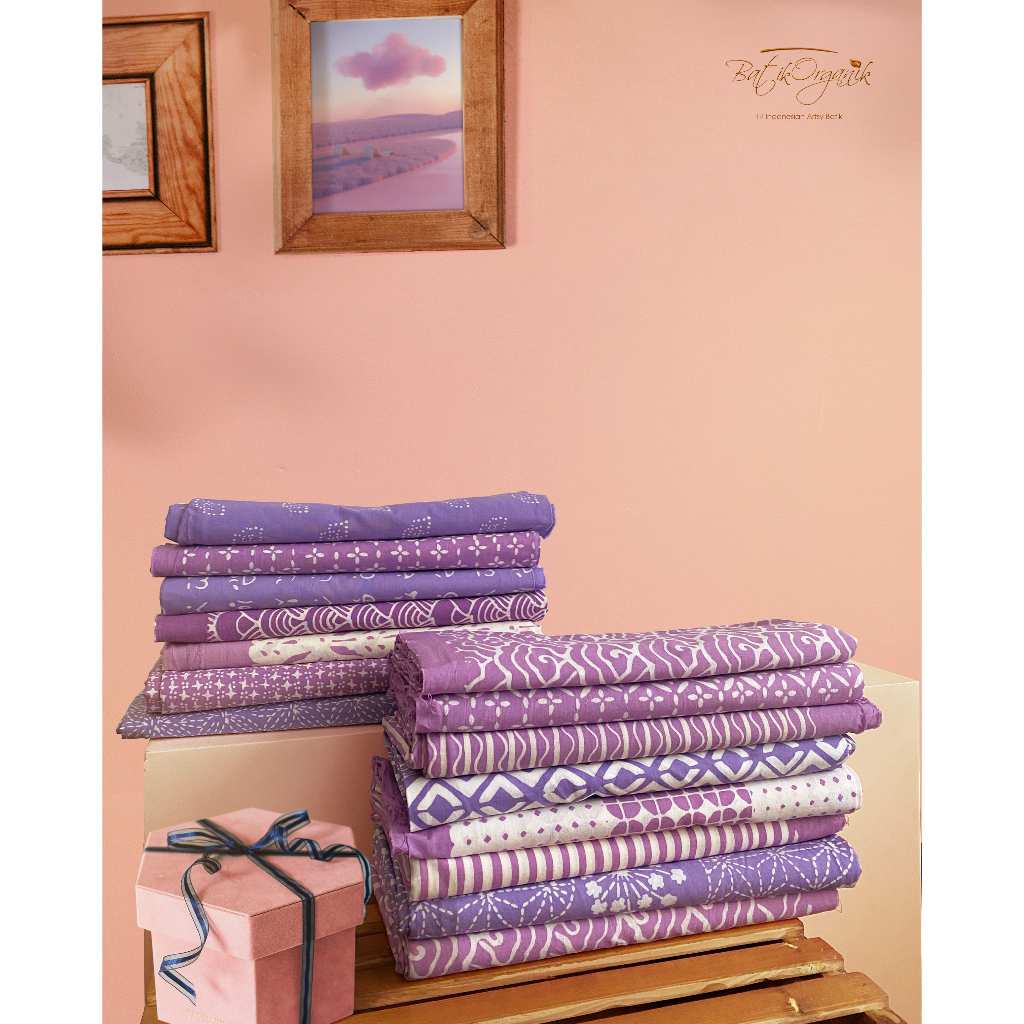 BATIKORGANIK- Kain Batik Series Ungu-Lilac 1