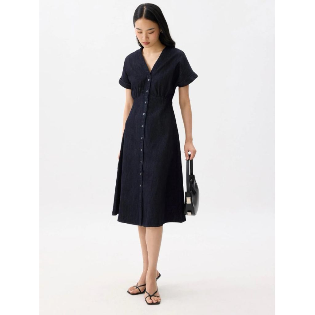 Love Bonito denim fit & flare midi dress indigo