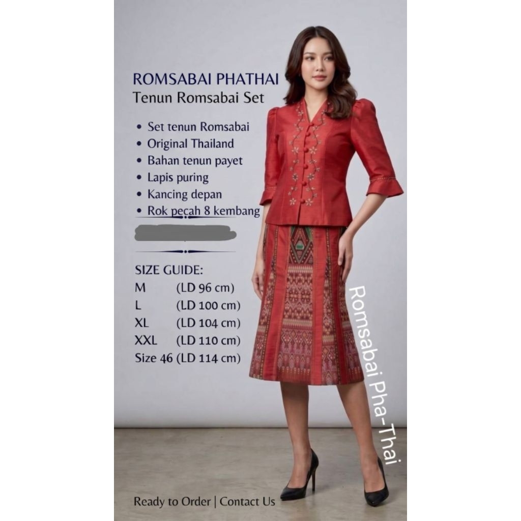 Set Tenun Romsabai Pha Thai Rok Middle