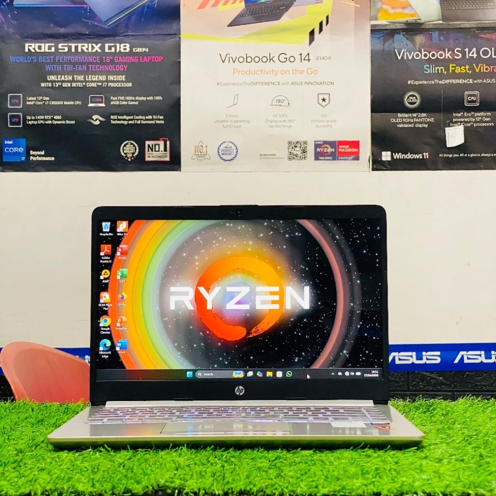 Laptop Second Murah HP 14s-DK0158AU (AMD Ryzen 5 3500U) | RAM 8GB / SSD 512GB NVMe [MINUS CEK DESKRI