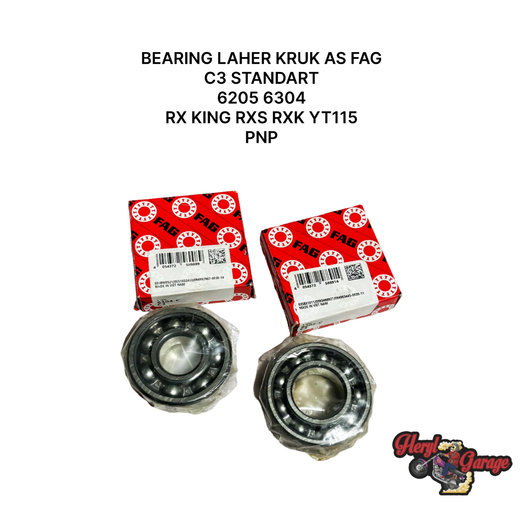 BEARING LAHER KRUK AS FAG C3 STANDART 6205 6304 RX KING RXS RXK YT 115 PNP