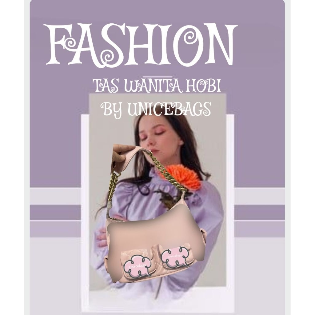 UNICEBAGS - New Hobo bag Tas Wanita Cargo Mirror Vvip Include Box double