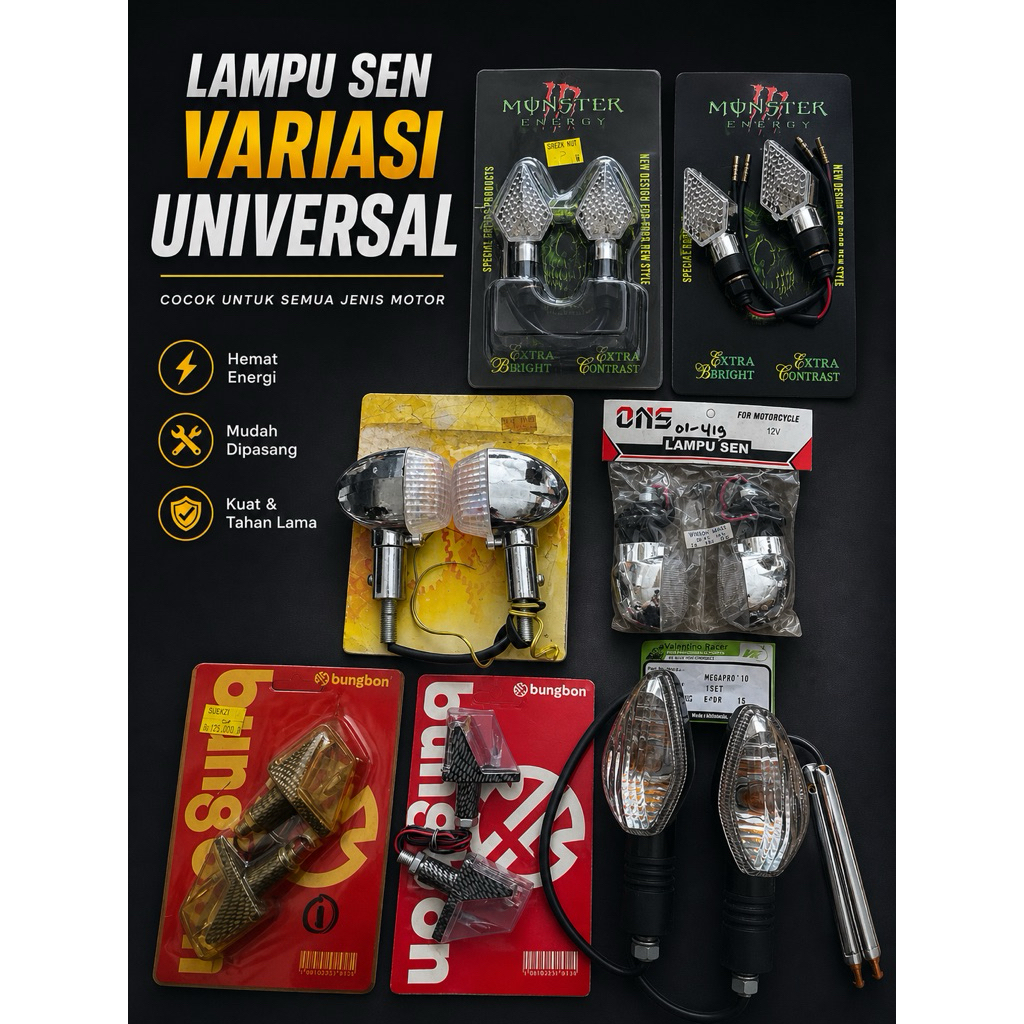 Lampu Sein Variasi Universal Motor 12V LED Sein Motor Custom Vixion MegaPro Ninja Beat Scoopy