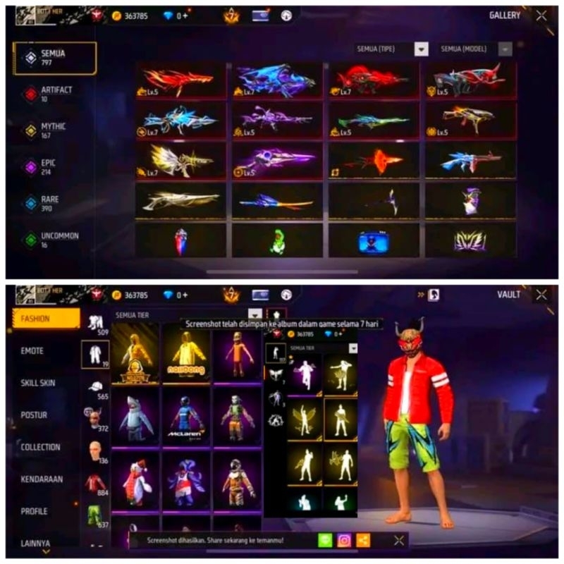 Jual murah akun FF,free fire season old selalu aman