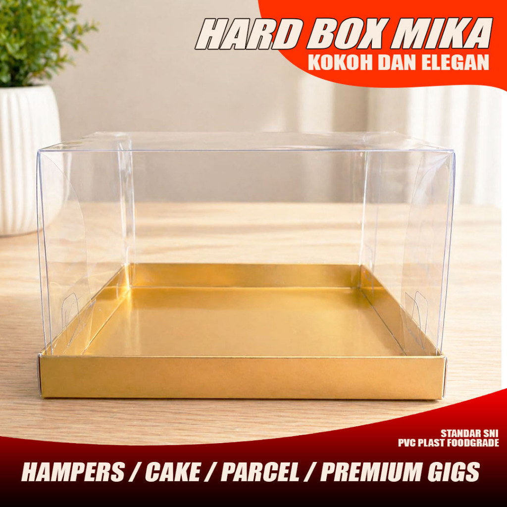 BOX HARDBOX PREMIUM mika transparan untuk hampers / parcel / seserahan / kue souvenir / BANYAK UKURA